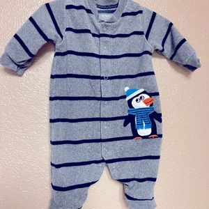 Infant fleece button up onesie